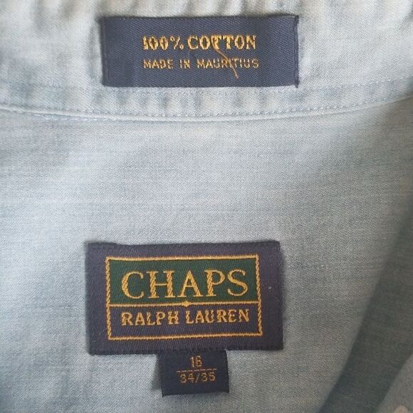 Chaps Ralph Lauren Lightwash Denim Shirt,16,34/35 - Picture 6 of 6